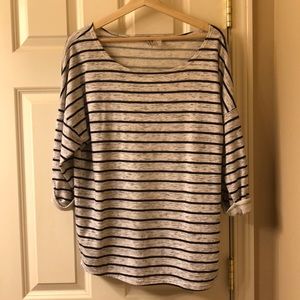 Black striped long shirt.